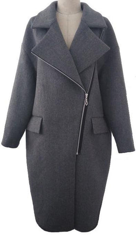 Cashmere & Wool Blend Coat in Grey - DESIGNER INSPIRED FASHIONS