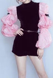 Long Puff-Sleeve Playsuit