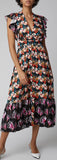 Dragonfly Printed Crepe Midi Dress
