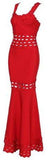'Renata' Long Red Cut-Out Bandage Dress - DESIGNER INSPIRED FASHIONS