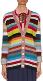 Color-Stripe Knit Cardigan Sweater - DESIGNER INSPIRED FASHIONS