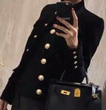 Cropped Velvet Jacket - Black or Blue