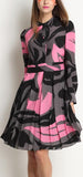 Printed Pleated Shirt-Dress