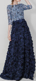 Rose-Applique Sequin Evening Gown - DESIGNER INSPIRED FASHIONS
