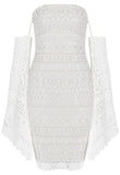 Macrame Lace Dress, White