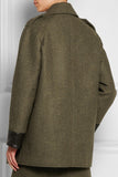 Short Wool-Blend Military Coat