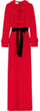 Belted Red Ruffled Maxi Dress | DESIGNER INSPIRED FASHIONS