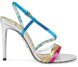 Metallic Leather Sandals with Sequins