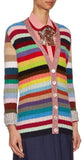 Color-Stripe Knit Cardigan Sweater - DESIGNER INSPIRED FASHIONS
