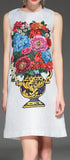 Jacquard Embroidered Flowers Dress - DESIGNER INSPIRED FASHIONS