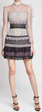 Ruffle-Trimmed Guipure Lace Mini Dress