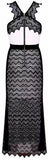 Black Zig-Zag Macrame Midi Dress