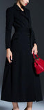 Full-Length Tie-Waist Coat in Black - DESIGNER INSPIRED FASHIONS