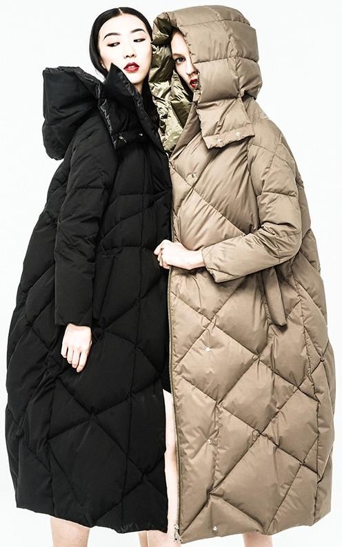 Reversible Down Coat in Black or Khaki - DESIGNER INSPIRED FASHIONS