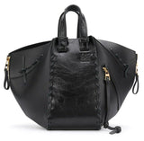 Laced Hammock Handbag, Black