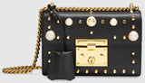 Padlock Pearl Studded Leather Shoulder Bag - (Various colors to choose from) - DESIGNER INSPIRED FASHIONS