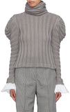 'Countess of Greystoke' Puff Shoulder Knit Turtleneck Top