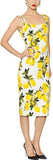 Lemon-Print Sweetheart-Neck Dress