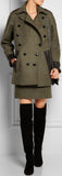 Short Wool-Blend Military Coat