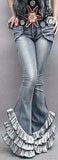 Ruffle-Hem Stretch Jeans - DESIGNER INSPIRED FASHIONS