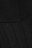 Black Mesh-Paneled Stretch-Knit Mini Dress - DESIGNER INSPIRED FASHIONS