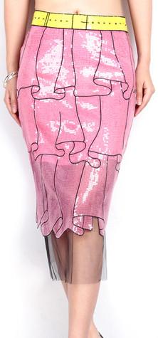 'Tromp l’oeil' Ruffled Effect Sequined Tulle skirt - DESIGNER INSPIRED FASHIONS