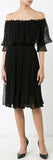 Black Off-the-Shoulder Knitted Lace Dress - DESIGNER INSPIRED FASHIONS