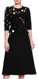 Half-Sleeve Embellished Dress - Black - DESIGNER INSPIRED FASHIONS