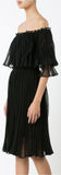 Black Off-the-Shoulder Knitted Lace Dress - DESIGNER INSPIRED FASHIONS