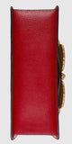 Leather Top Handle Bag with Moth, Red