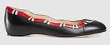 Leather Kingsnake Ballet Flat, Black