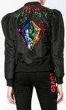 Black Sequin-Embellished Jacket