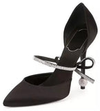 Marlene Crystal-Bow D'Orsay Pump-Black - DESIGNER INSPIRED FASHIONS