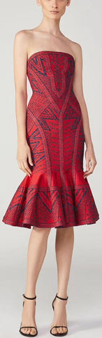 Abstract Geo Jacquard Mermaid Dress