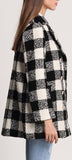 Black & White Check Cashmere & Wool Blend Coat