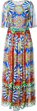 'Carretto' Sicilano Print Maxi Dress - DESIGNER INSPIRED FASHIONS