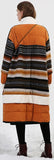 Striped Wool Puffer Down Coat