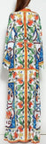 Majolica Print Multicolored Robe-Dress