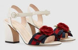 Floral Embellished Sandals, White
