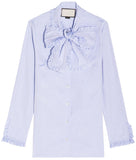 Bow-Tie Ruffle Oxford Shirt - DESIGNER INSPIRED FASHIONS