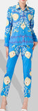 Printed Blue Shirt & Pant Set