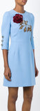 Dress with Embroidered Paillettes Rose, Blue