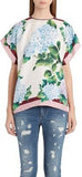 Hydrangea Print Silk Top - DESIGNER INSPIRED FASHIONS
