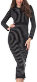 'Lauren' Vertical Rhinestone Embellished Black Midi Bandage Dress - DESIGNER INSPIRED FASHIONS