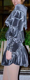 Ruffled Velvet Mini Dress - DESIGNER INSPIRED FASHIONS