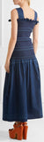 Ruffled Smocked Denim Maxi Dress - DESIGNER INSPIRED FASHIONS