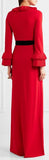 Belted Red Ruffled Maxi Dress | DESIGNER INSPIRED FASHIONS
