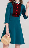Belted Color-Contrast Mini Dress
