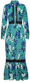 Printed Ebony Full-Length Shirt-Dress