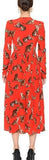 'Zambia' Cat Printed Dress in Red - DESIGNER INSPIRED FASHIONS